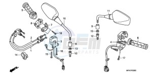 CB1000RAA Europe Direct - (ED / ABS) drawing SWITCH/CABLE/MIRROR