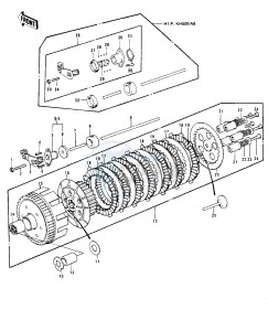 H1 D-F A [KH500] (D-F A8) [KH500] drawing CLUTCH -- 73-75 D_E_F & 76 A8- -