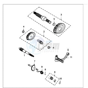 FIGHT 3 4T LE MANS drawing DRIVE SHAFTS / KICKSTARTER