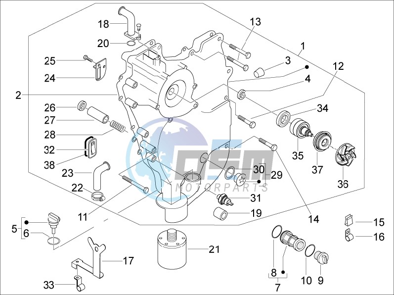 Flywheel magneto cover - Oil filter