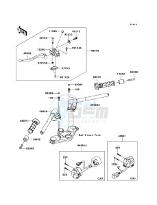 NINJA 250R EX250KCF GB XX (EU ME A(FRICA) drawing Handlebar