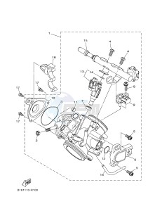 YFM700FWAD GRIZZLY 700 (B1AJ) drawing THROTTLE BODY ASSY 1