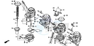 CBX750P2 drawing CARBURETOR (COMPONENT PARTS)