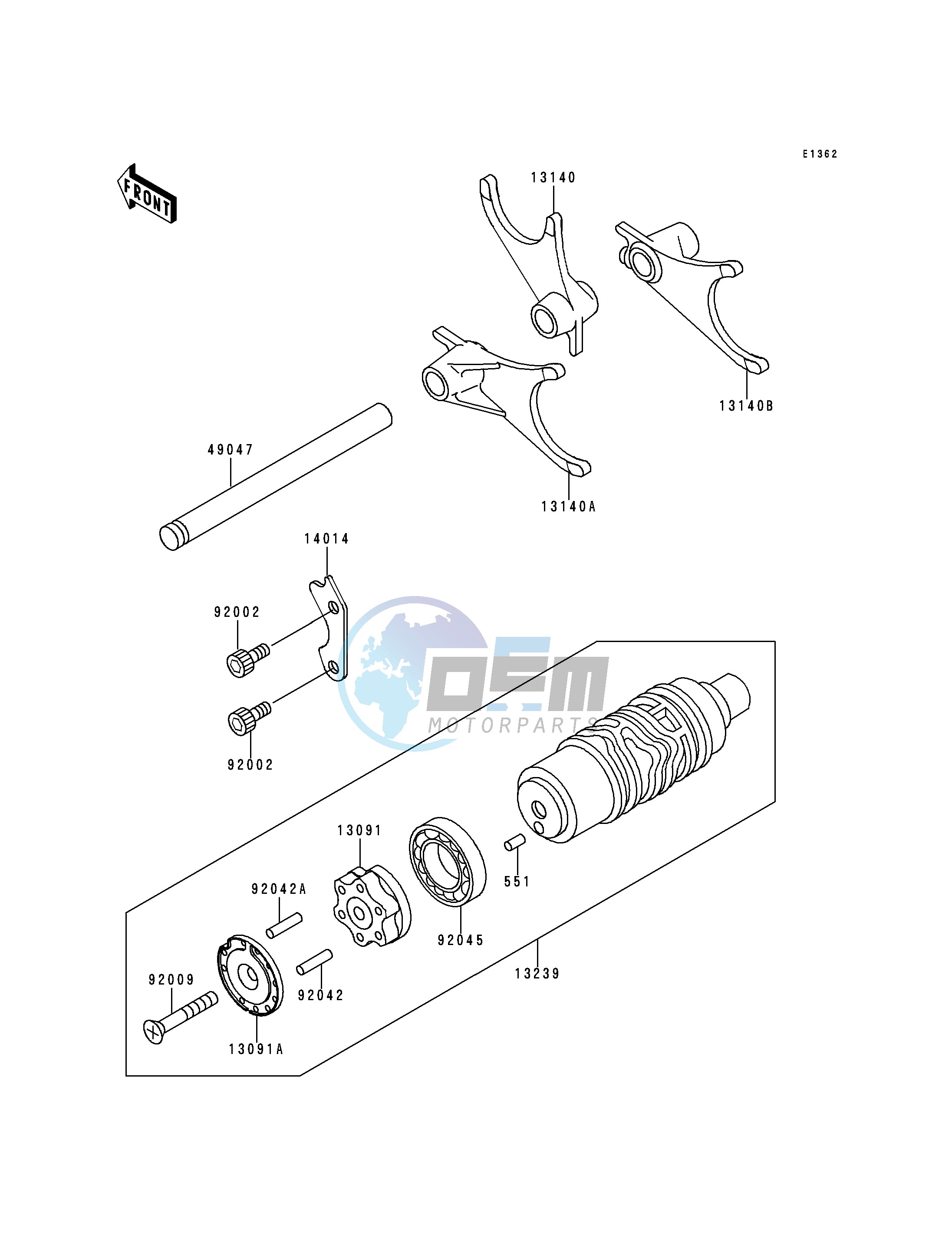 GEAR CHANGE DRUM_SHIFT FORK-- S- -