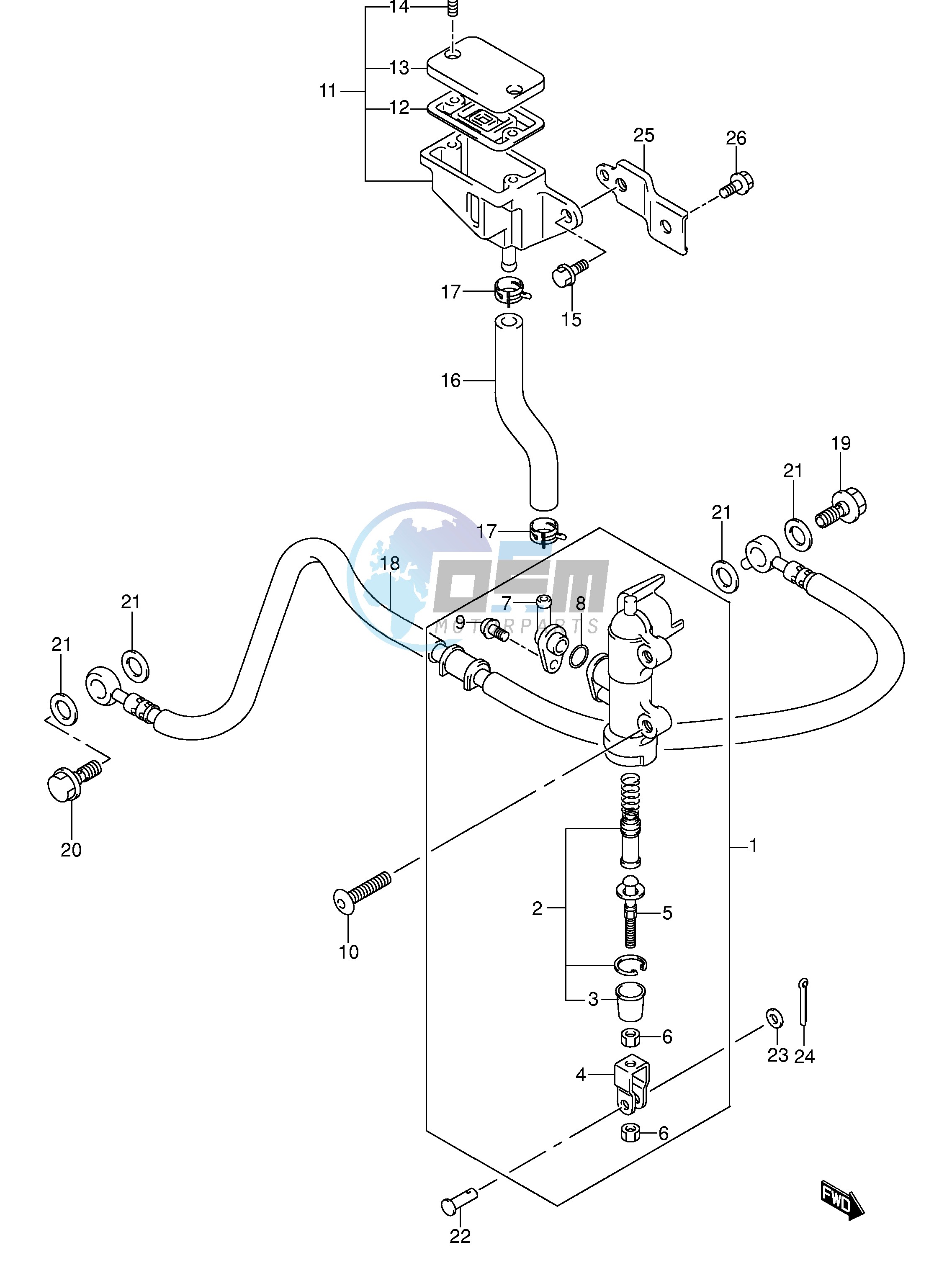 REAR MASTER CYLINDER (MODEL K3)