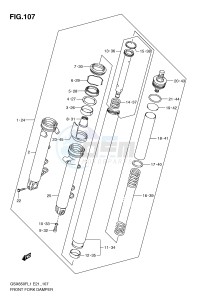 GSX650F (E21) Katana drawing FRONT FORK DAMPER (GSX650FUL1 E21)