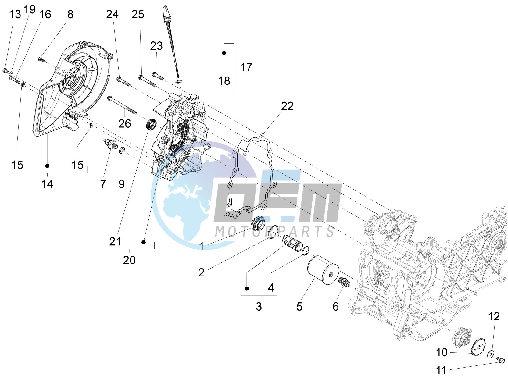 Flywheel magneto cover - Oil filter