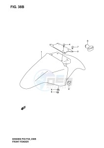 GS500 (P3) drawing FRONT FENDER (MODEL K5)