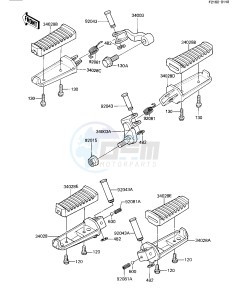 ZN 1100 B [LTD SHAFT] (B1-B2) [LTD SHAFT] drawing FOOTRESTS