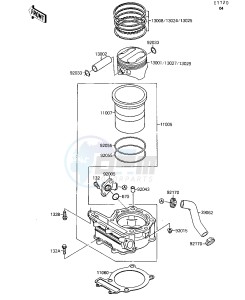 KSF 250 A [MOJAVE 250] (A3-A7) [MOJAVE 250] drawing CYLINDER_PISTON