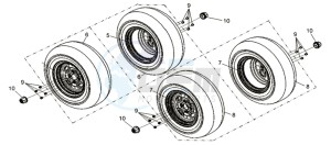 QUADRAIDER 600 DELUXE drawing FRONT WHEEL / REAR WHEEL