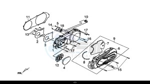 CRUISYM 300 (LV30W1-EU) (L8-M0) drawing L. CRANK CASE COVER