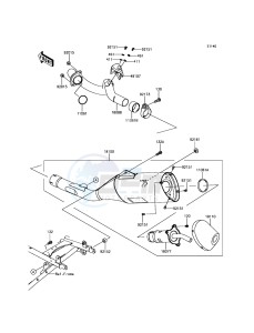 KLX450R KLX450AEF EU drawing Muffler(s)