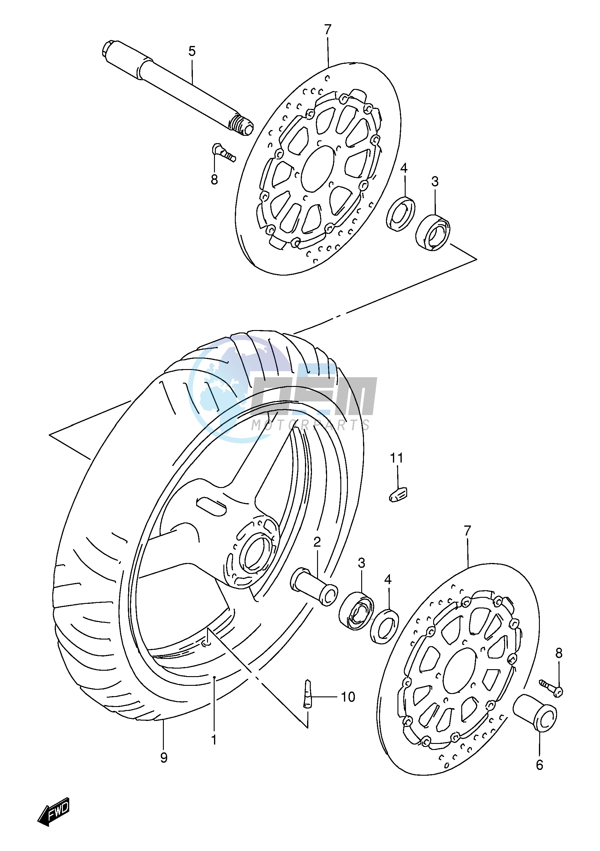 FRONT WHEEL (MODEL K1)