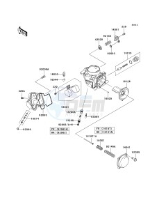 KRF 750 C [TERYX 750 4X4] (C8F) C8F drawing CARBURETOR PARTS