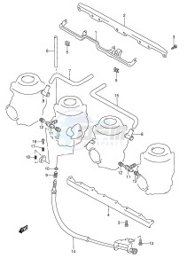 GSX-R1100W (E28) drawing CARBURETOR FITTINGS (MODEL V W)