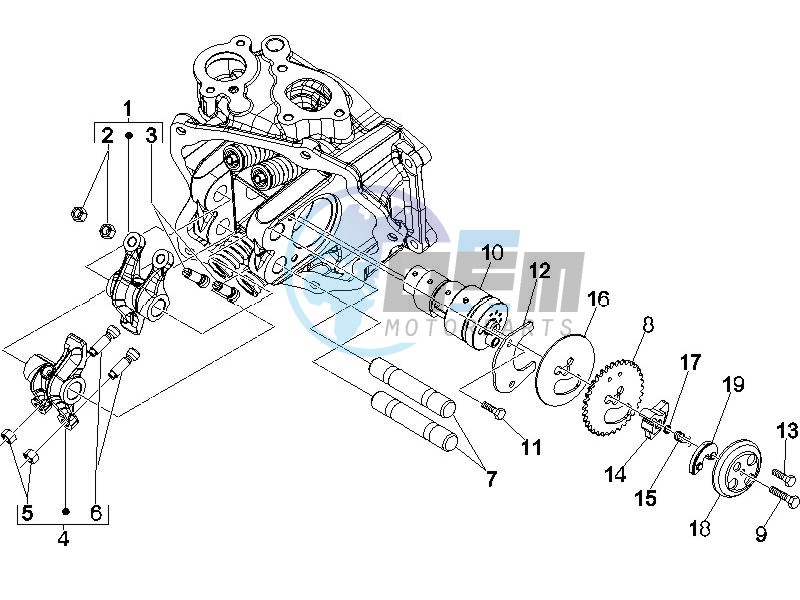 Camshaft - Rocking levers support unit