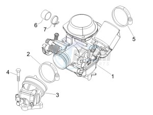 GTV 125 4T Navy (Euro 3) drawing Carburettor  assembly - Union pipe