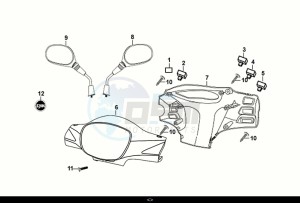 SYMPHONY CARGO 125 (AY12WA-EU) (E5) (M1) drawing HANDLE PIPE - HANDLE COVER