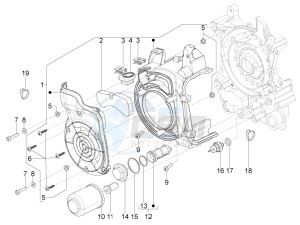 Typhoon 125 4t 2v e3 (USA) USA drawing Flywheel magneto cover - Oil filter