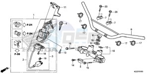 CRF250ME CRF250M UK - (E) drawing HANDLE PIPE/TOP BRIDGE