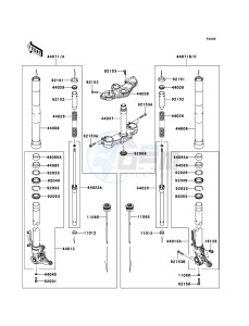 Z1000SX ZX1000GBF FR GB XX (EU ME A(FRICA) drawing Front Fork