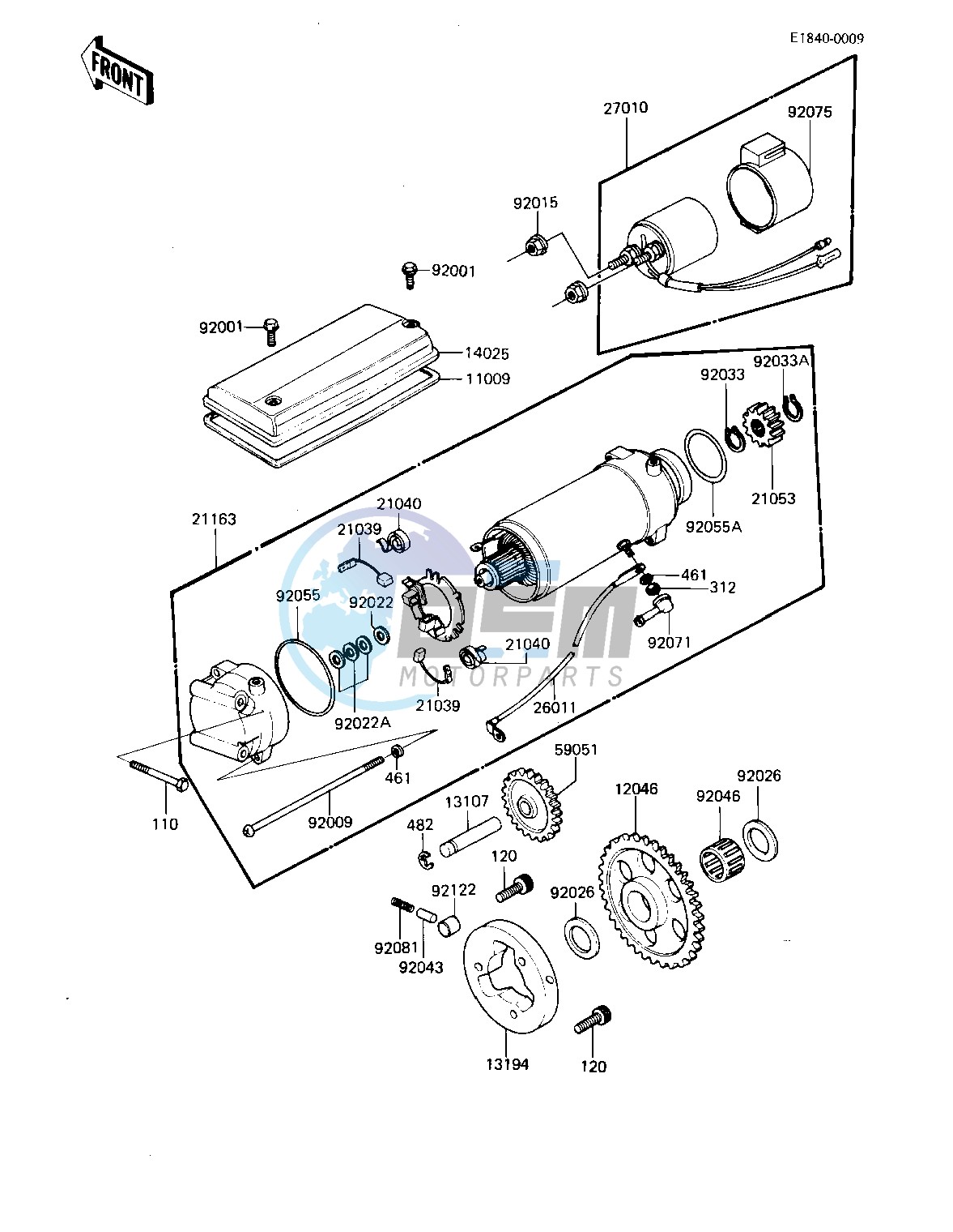 STARTER MOTOR_STARTER CLUTCH -- KZ650-H1- -