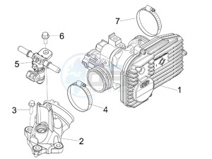 GTS 300 ie USA drawing Throttle body - Injector - Union pipe