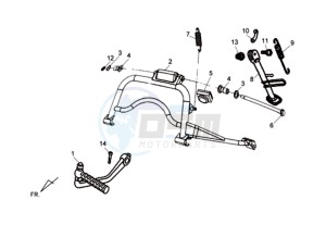 SYMPHONY SR50 drawing CENTRAL STAND - SIDE STAND - KICKSTARTER PEDAL