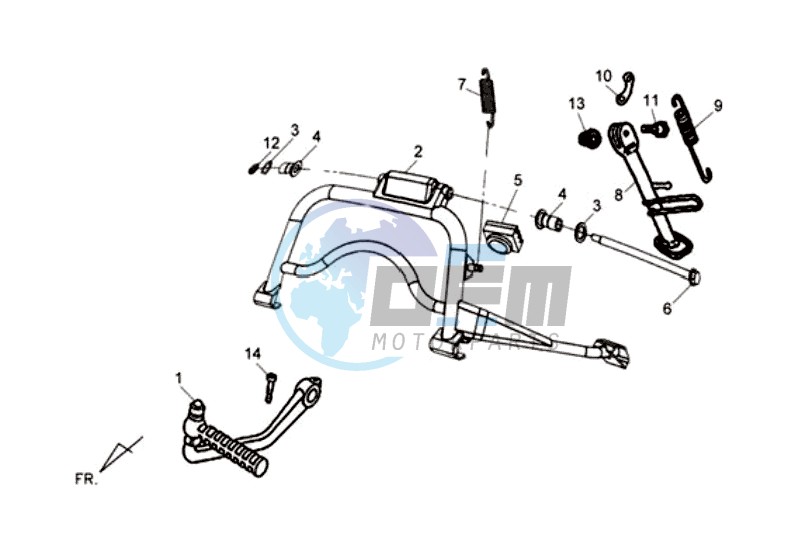 CENTRAL STAND - SIDE STAND - KICKSTARTER PEDAL