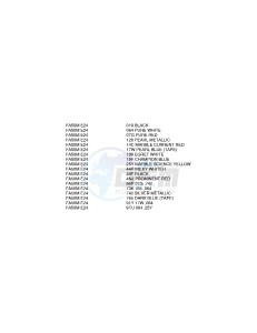 FA50 (E24) drawing * COLOR CHART *