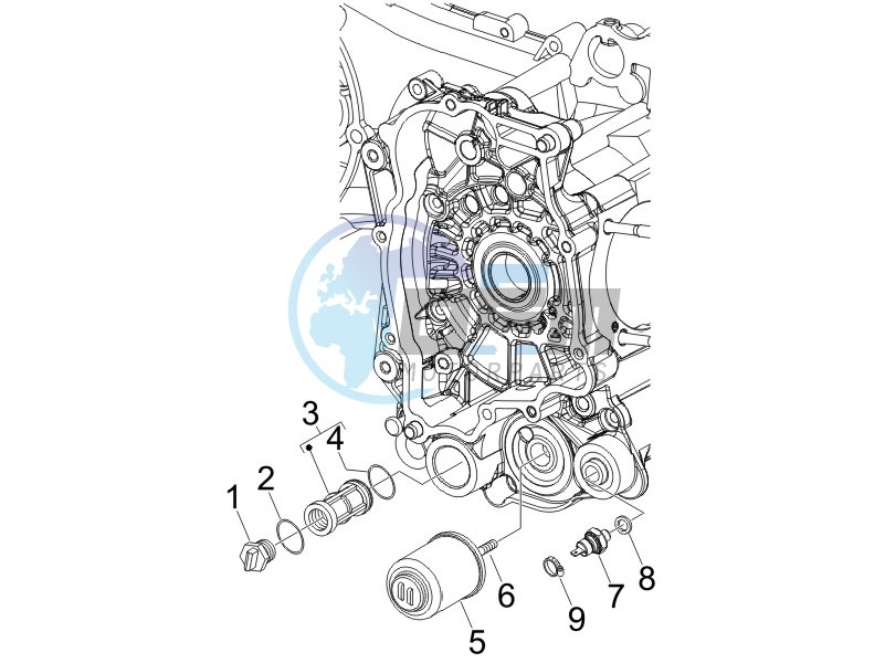 Flywheel magneto cover - Oil filter