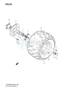 LT-Z400 (E28-E33) drawing LEFT REAR WHEEL