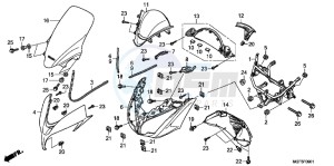 FJS600AB SilverWing ED drawing FRONT COVER (FJS600A9 2KO/ FJS600AB/ DB)