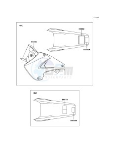 KX250 KX250-R1 EU drawing Labels