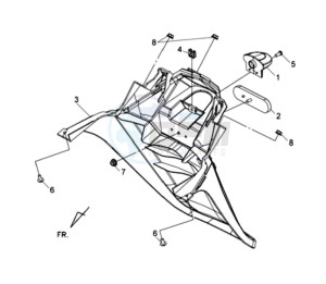 MAXSYM 400 EFI drawing RR  FENDER ASSY