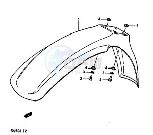 RM250 1988 drawing FRONT FENDER