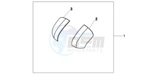 XL1000V9 F / CMF drawing PANNIER SCUFF PAD SET A