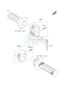 KLX 400 A [KLX400SR KLX400R] (A1-A2 A2 CAN ONLY) [KLX400SR KLX400R] drawing HANDLE SWITCH