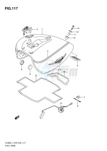 VL800 (E3-E28) VOLUSIA drawing FUEL TANK (VL800TL1 E3)