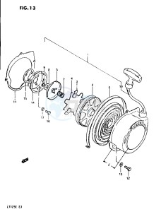 LT125 (E3) drawing RECOIL STARTER (L:57.5)