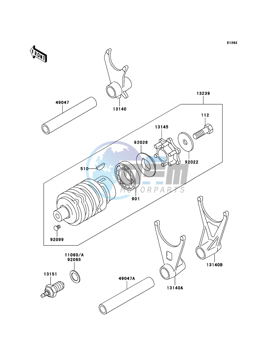 Gear Change Drum/Shift Fork(s)