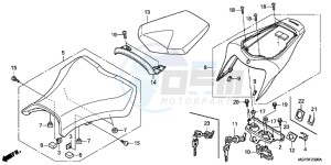 CBR1000RRD Fireblade - CBR1000RR UK - (E) drawing SEAT (CBR1000RR/RA)