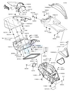 JET SKI ULTRA 310R JT1500NHF EU drawing Hull Middle Fittings