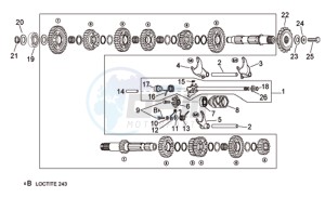 RSV 1000 Tuono drawing Gear box selector