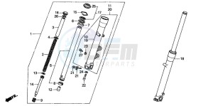 VT1100C2 drawing FRONT FORK (VT1100C)