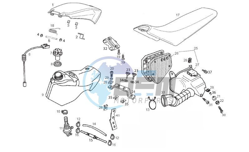 Tank - Air box - Saddle