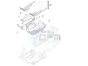 GTS 300 SUPER-TECH IE ABS E4 (APAC) drawing Central cover - Footrests