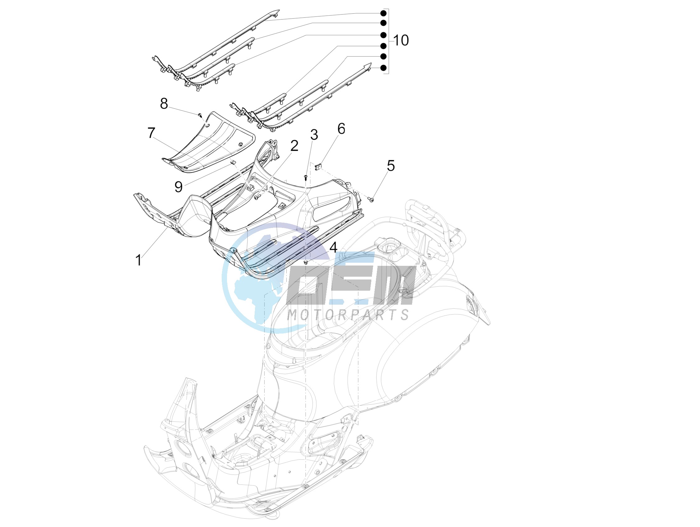 Central cover - Footrests