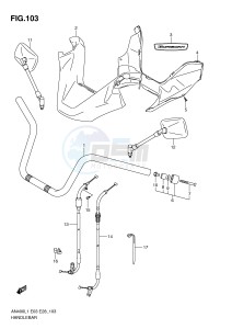 AN400 (E03) Burgman drawing HANDLEBAR (AN400ZAL1 E28)